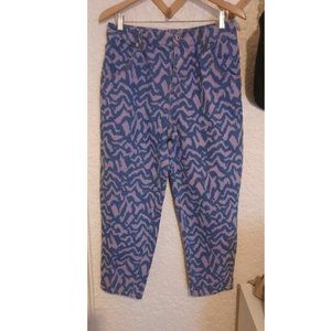 The Get Blue & Purple  Animal Print Mom Jeans Sz M